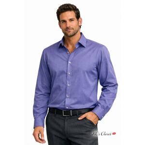 Van Heusen Studio Slim Fit Wrinkle Free Stretch Dress Shirt Purple Button Down